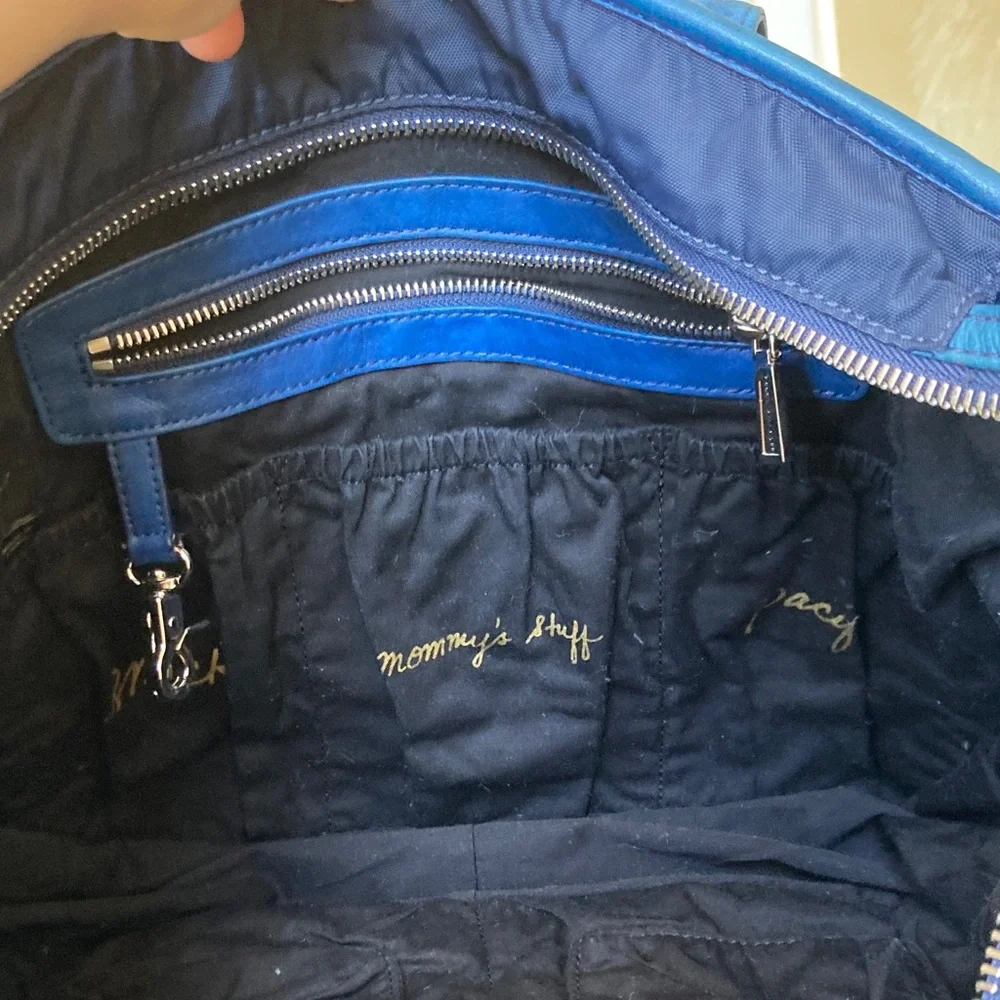 Rebecca Minkoff studded quilted Marissa Diaper / Weekender bag in Navy